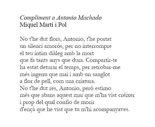 MARTI I POL Compliment a Antonio Machado